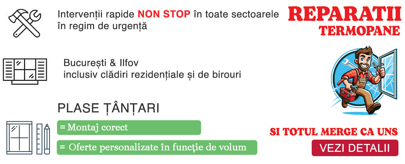 reparatii termopane Bucuresti interventii rapide NON Stop Revizii termopane = etanseitate si confort termic